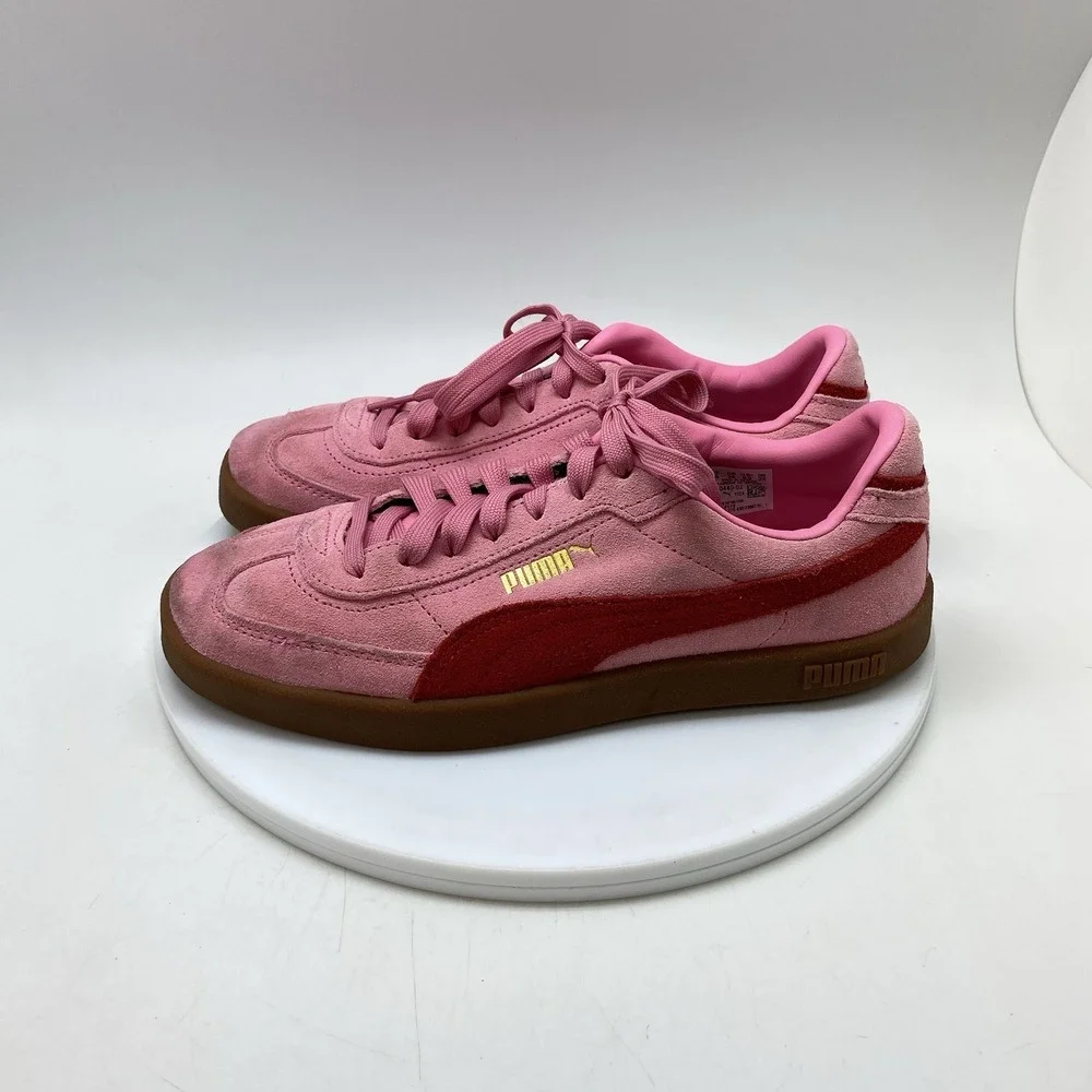 Puma Club II Era Sneakers Womens 8.5 Pink Suede Low Casual Shoes 400440-02